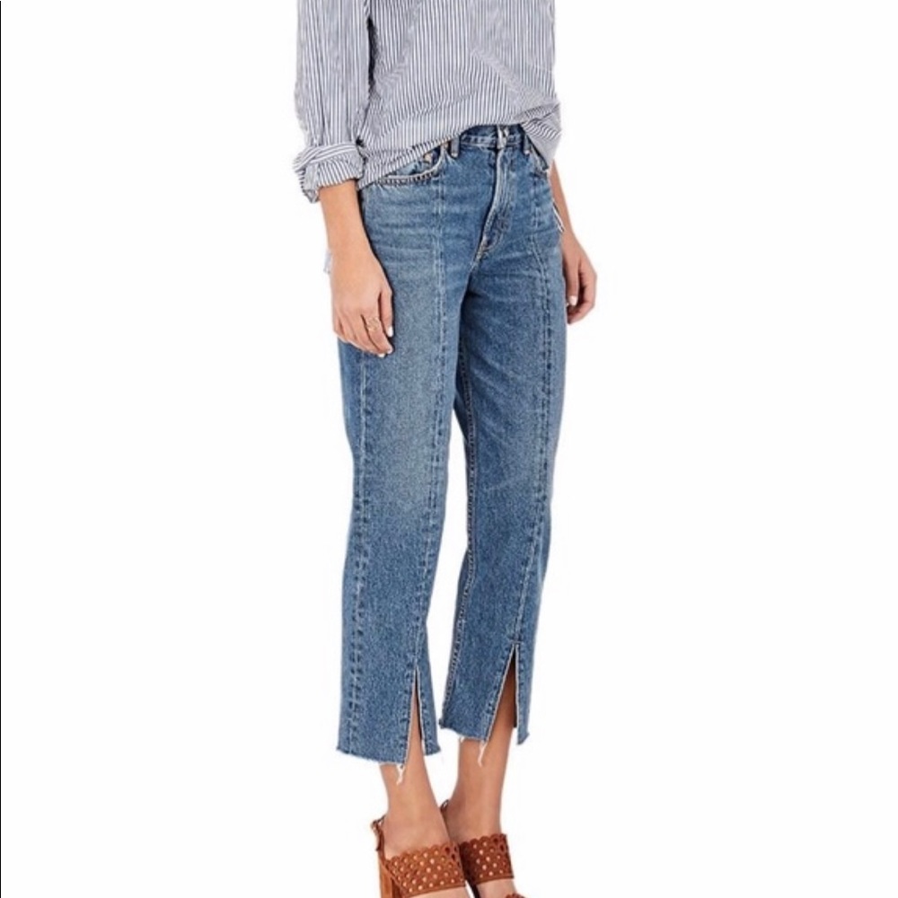 GRLFRND Cheryl Crop Split Hem Jeans 28